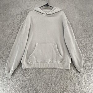 Elwood Hoodie Size Medium Boxy 100% Organic Cotton Fleece Sweatshirt Relaxed